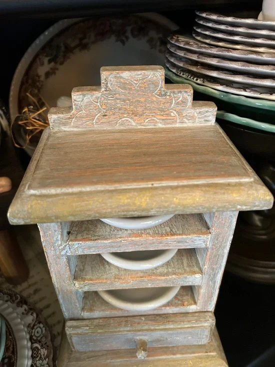 Chippy Wooden Butter Pat Display Cabinet - Picture 4 of 10